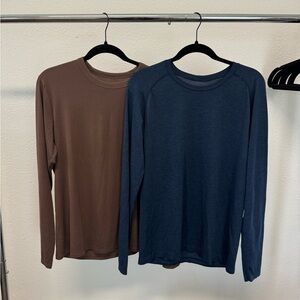 Lululemon brown and blue long sleeve T-shirts